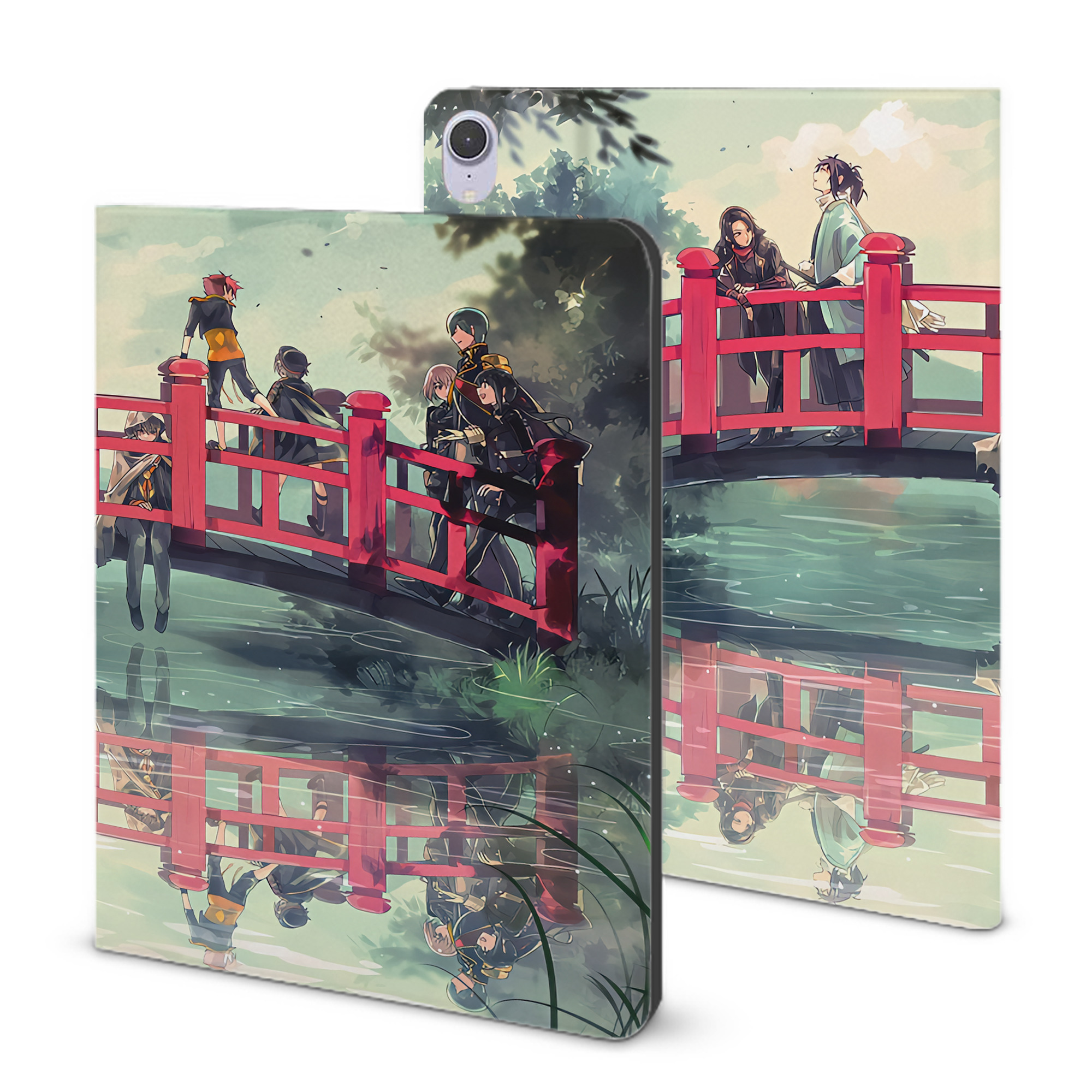 （画像用） 刀剣乱舞 Touken Ranbu IPad ケース ブック型 PUレザー TPU 耐衝撃 軽量 薄型 ペン収納なし 全面保護 IPad 各モデル対応